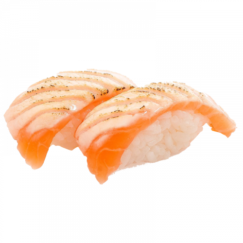 Salmón flameado