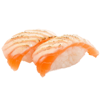 Salmón flameado